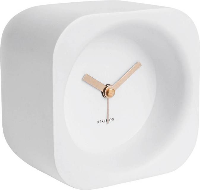Alarm clock Chunky polyresin matt white