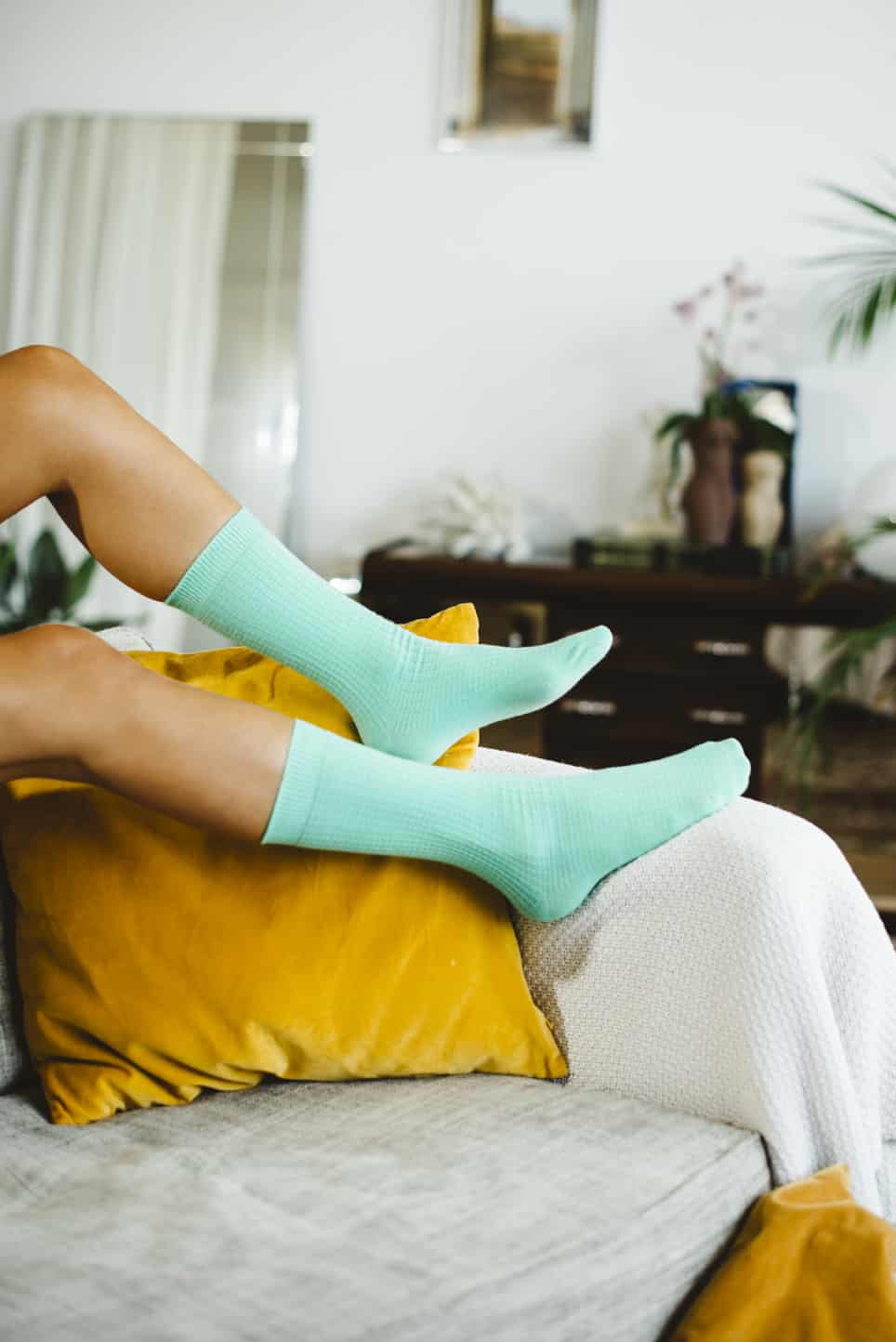 Yoga mat socks green