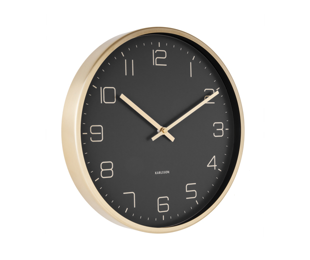 Wall clock gold elegance black