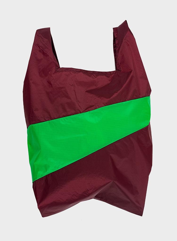 Shoppingbag burgundy & greenscreen L