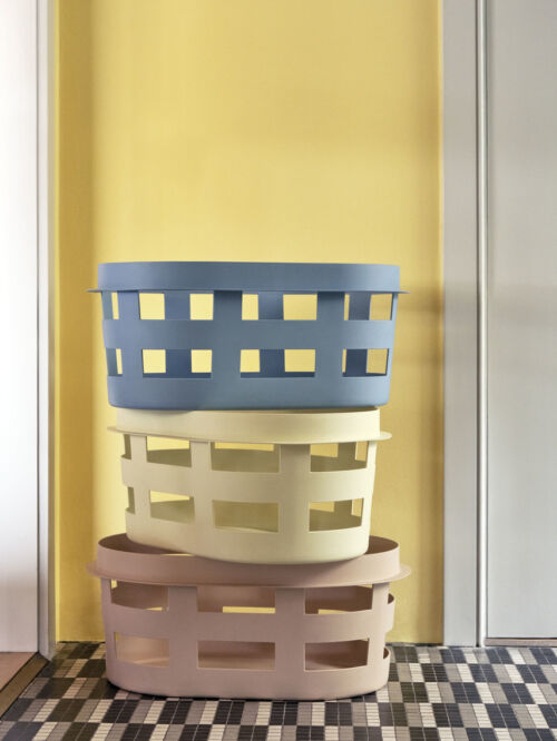 Laundry basket small soft yellow