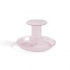 Flare candleholder stripe pink with white