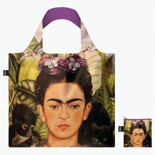 Loqi tote museum col. Frida Kahlo Selfportrait with Humming Bird