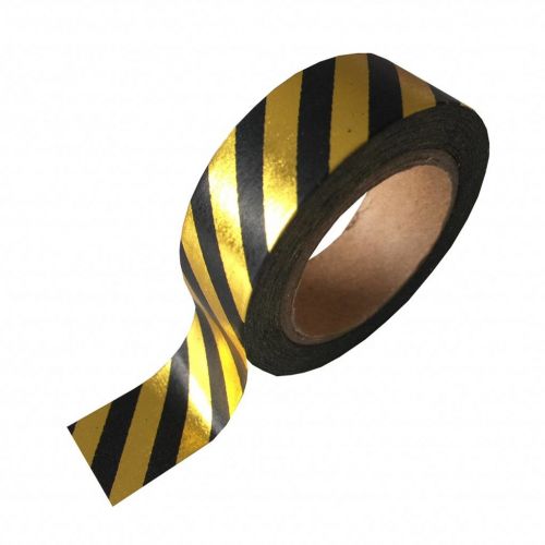 Washi tape black/gold stripe