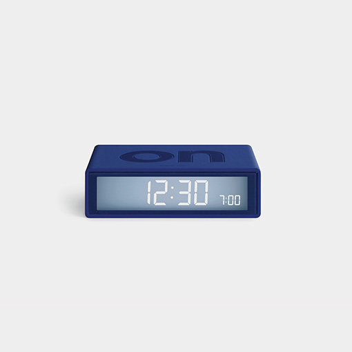 Flip travel alarm clock new dark blue