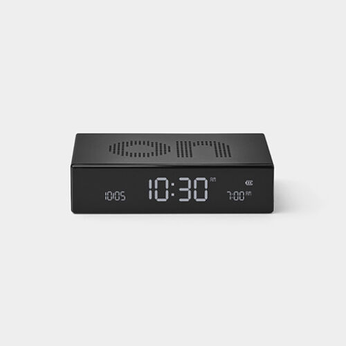 Flip alarm clock premium black metal