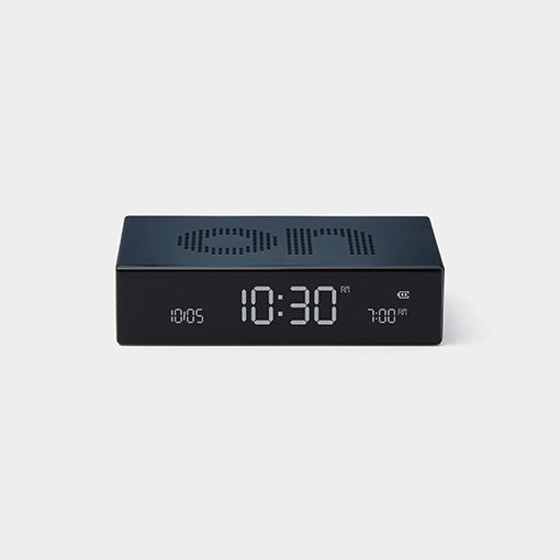 Flip alarm clock premium blue metal