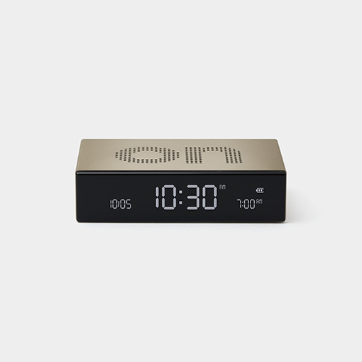 Flip alarm clock premium gold metal