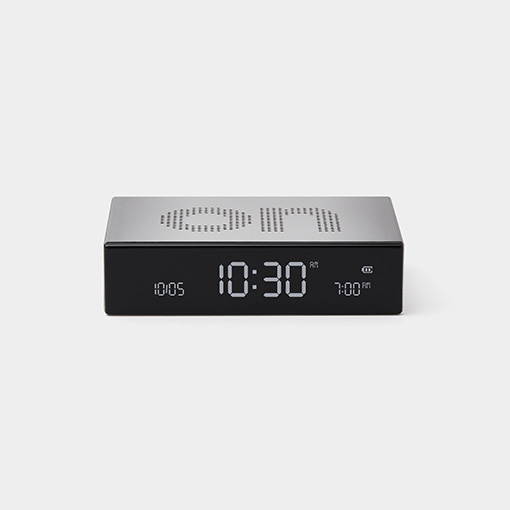 Flip alarm clock premium gun metal
