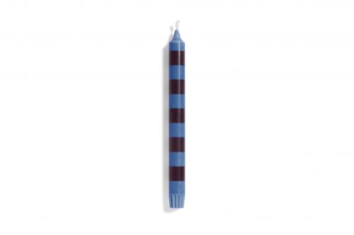 Stripe candle blue/bordeaux