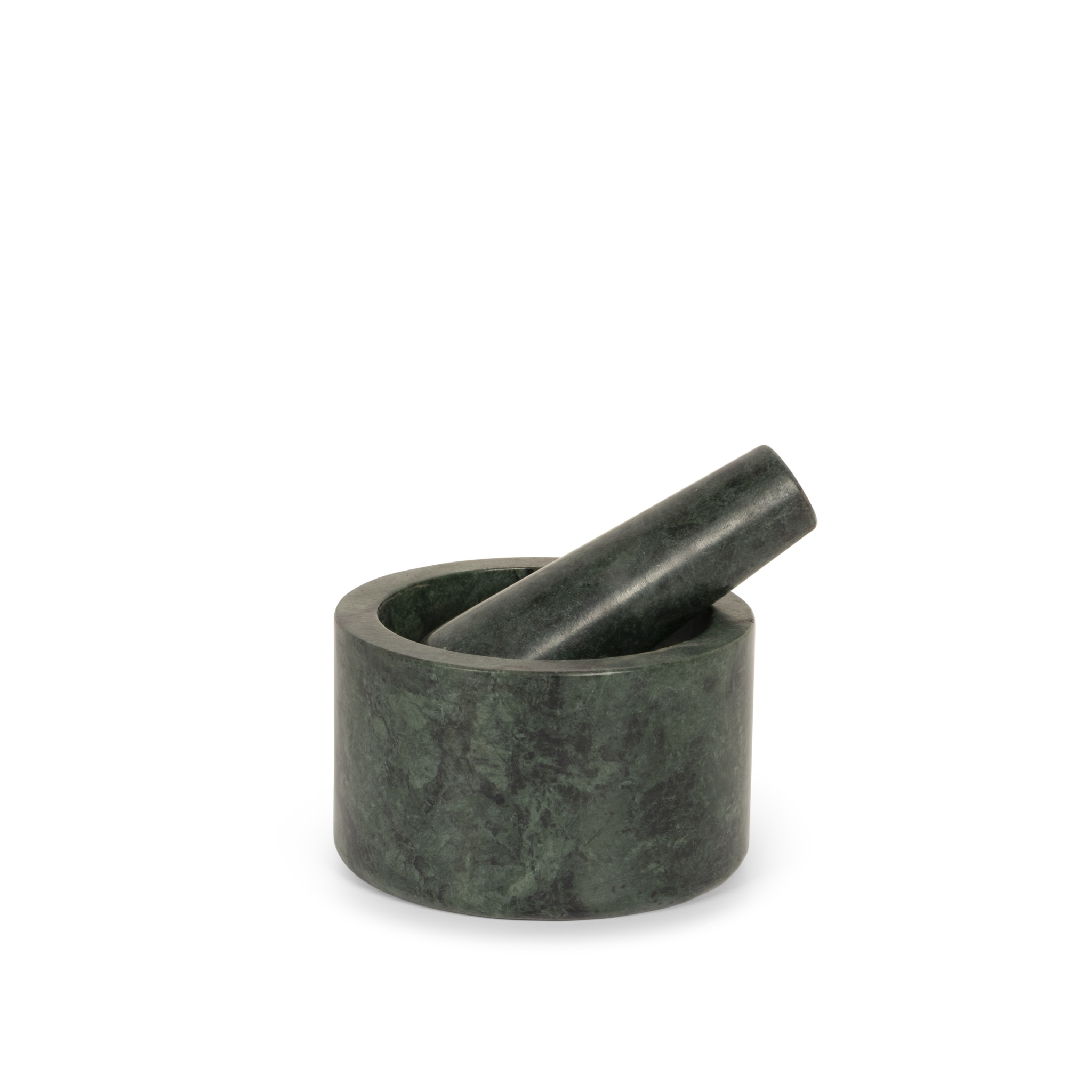 Green marble mortar en pestle