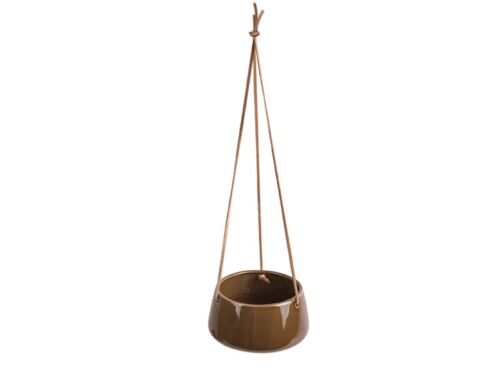 Hanging pot unique caramel brown