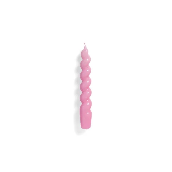 candle spiral dark pink