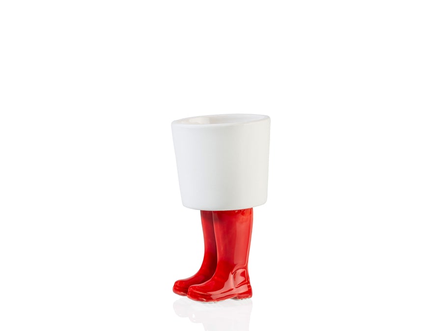 Wellington boots planter small red