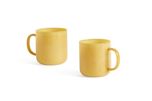 Borosilicate mug set of 2 jade yellow