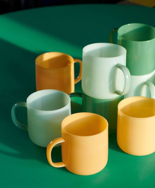 Borosilicate mug set of 2 jade yellow
