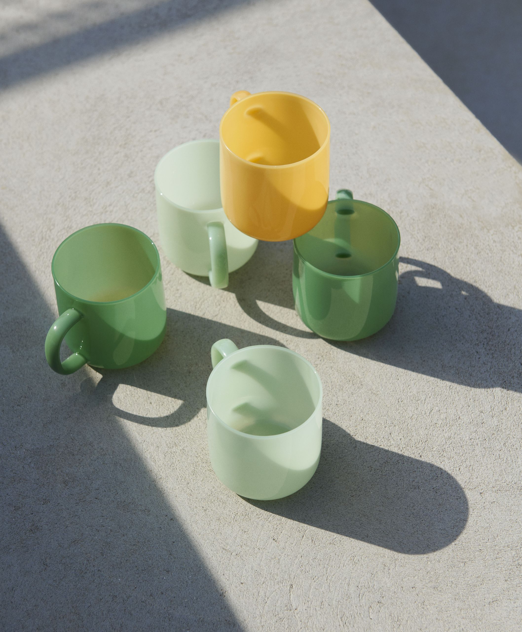 Borosilicate mug set of 2 jade green