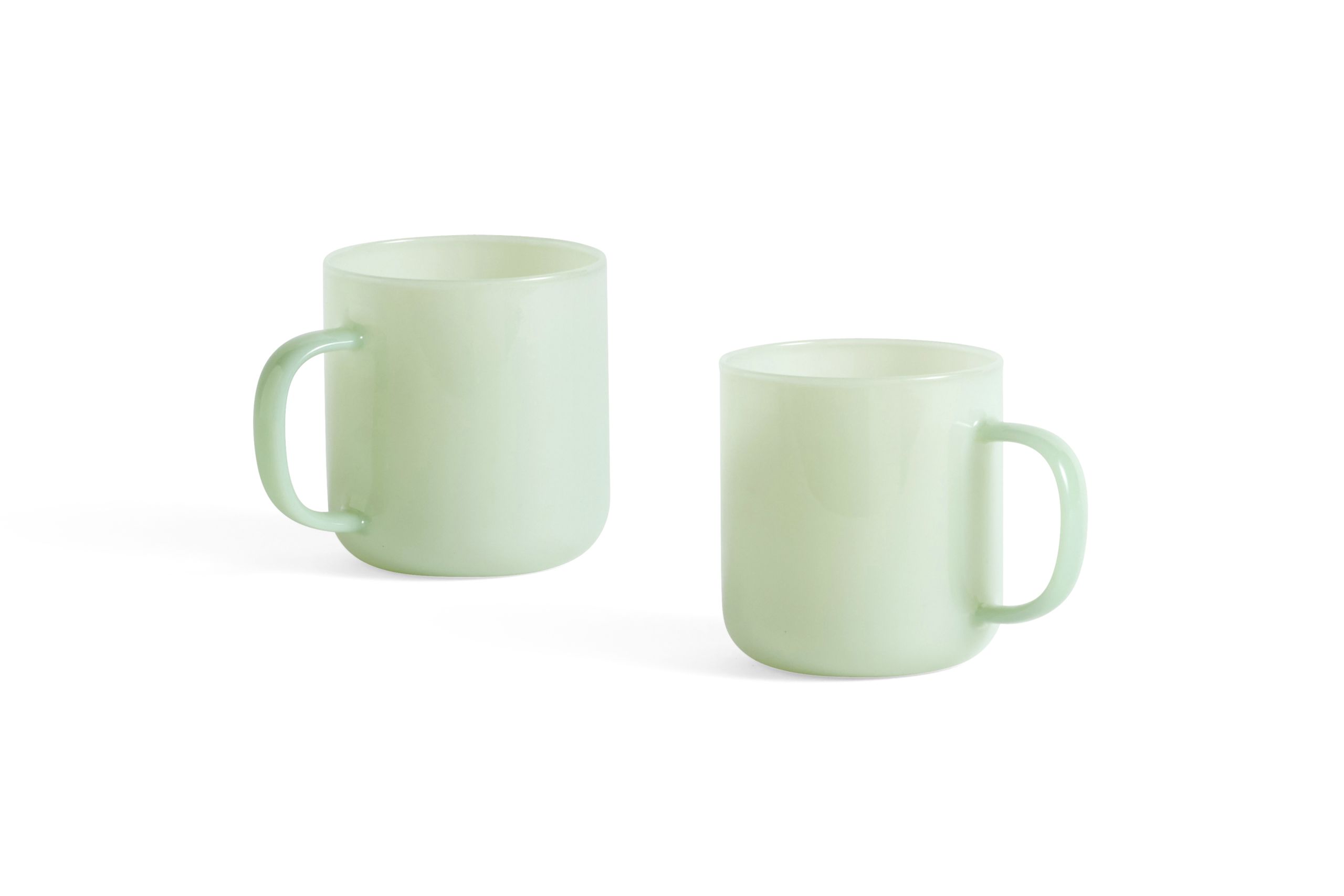 Borosilicate mug set of 2 jade light green
