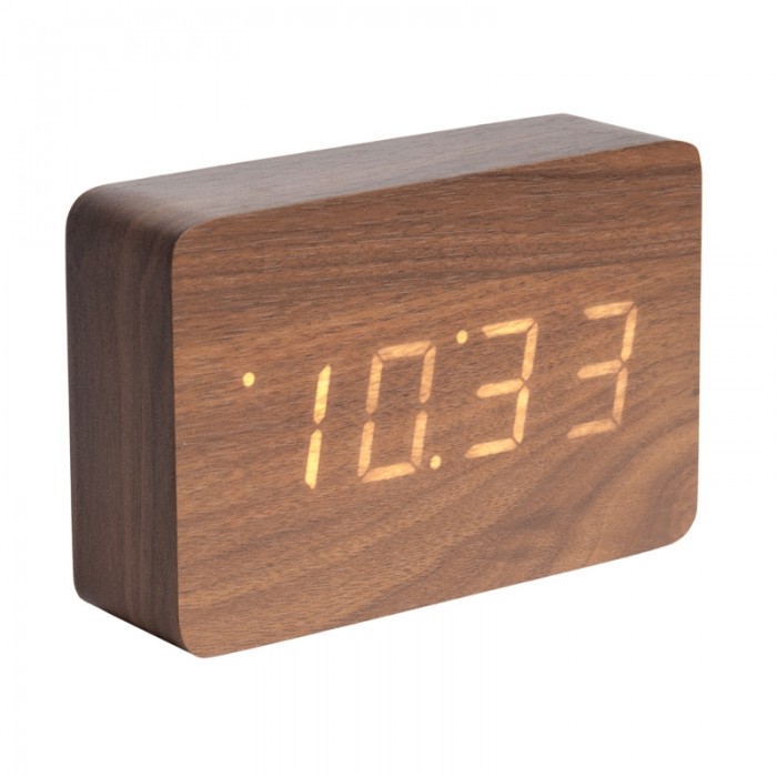 Alarm clock Square dark wood