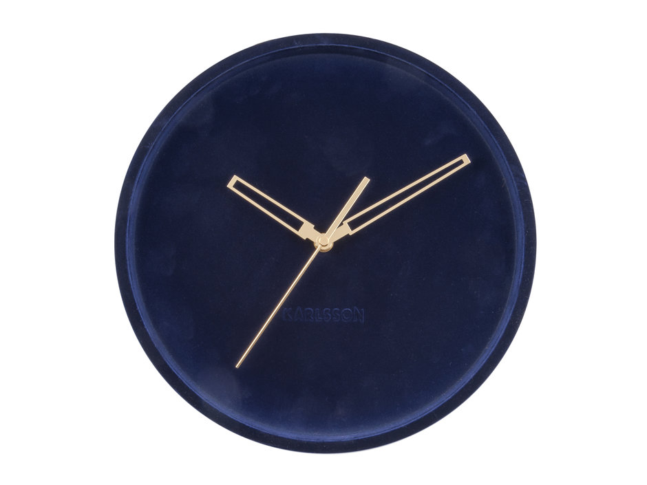 Wall clock Lush velvet dark blue