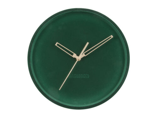 Wall clock Lush velvet dark green