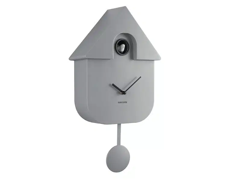 Wall clock modern cuckoo mouse grey