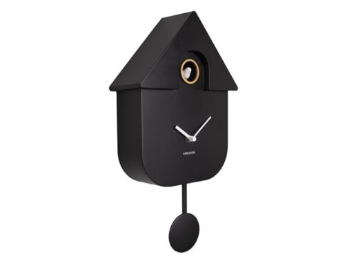 Alarm clock modern cuckoo black