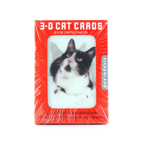 3D cats playing cards