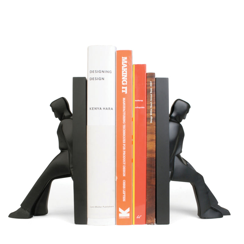 Bookends leaning man set of 2