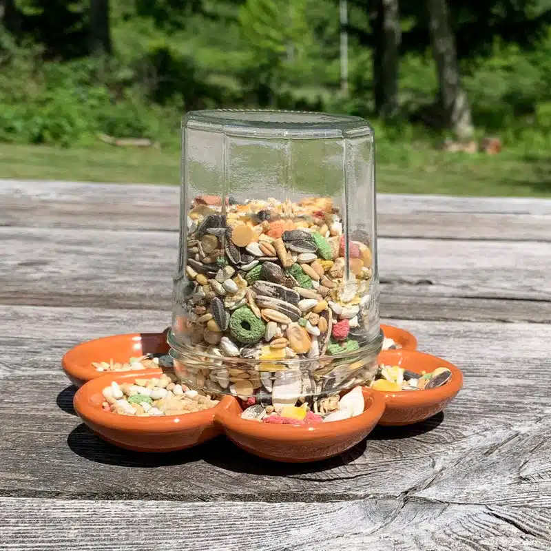 Terracotta birdfeeder
