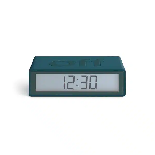 Flip travel alarm clock duck blue