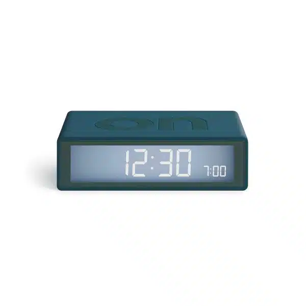 Flip travel alarm clock duck blue