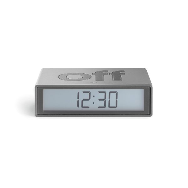 Flip travel alarm clock warm grey
