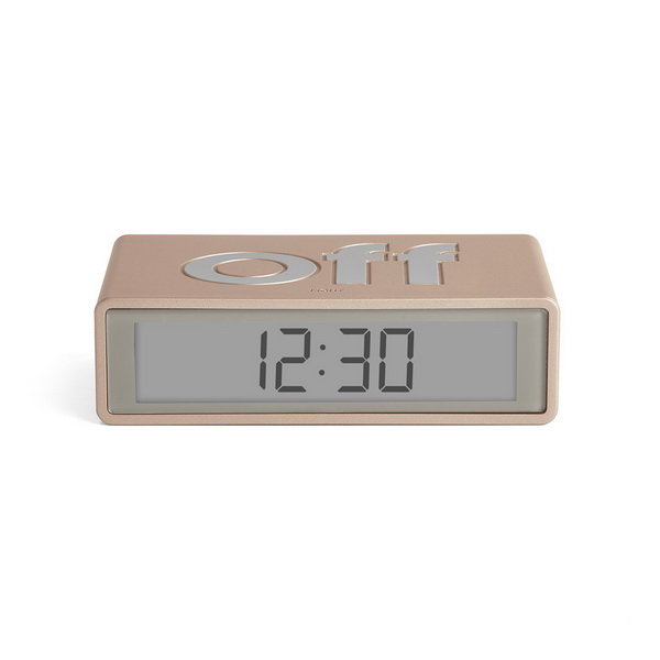 Flip travel alarm clock gold