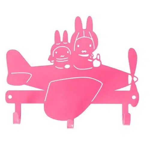 Kapstok Nijntje vliegtuig koraal roze