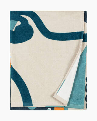 Pepe beach towel 100x180cm off-white/turquoise/blue