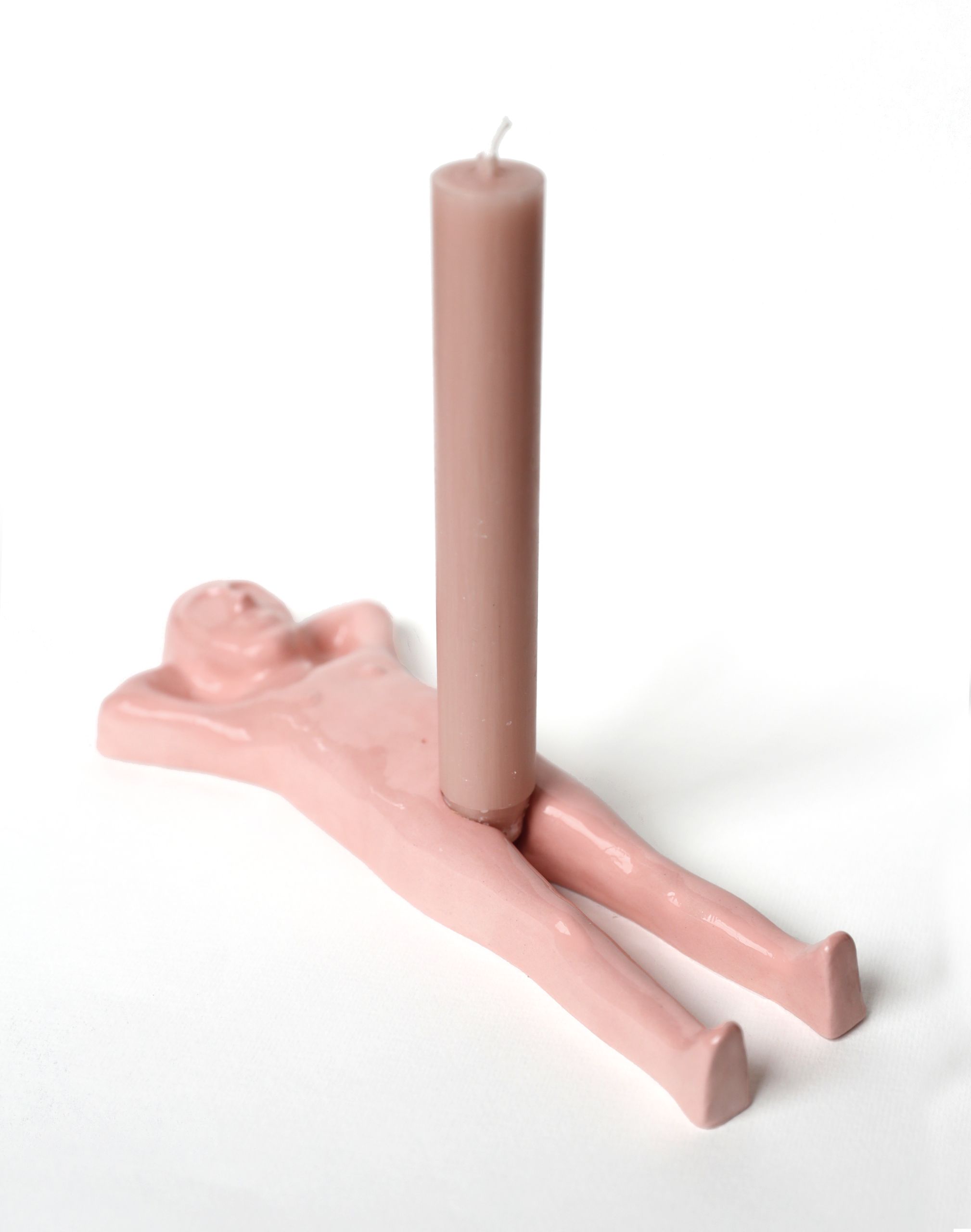 Candle holder relaxed guy roze