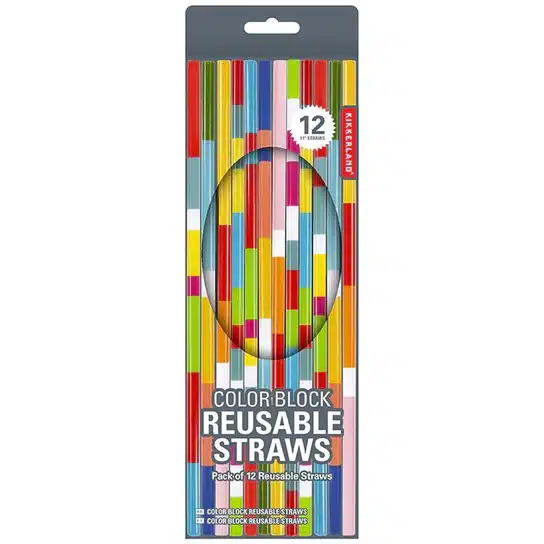 Colourblock Reusable plastic Straws