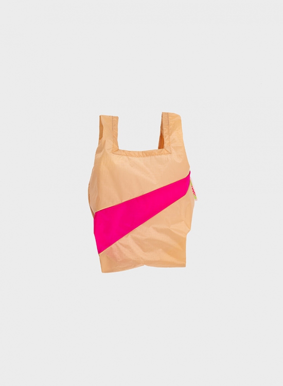 Shoppingbag peach & pretty pink S