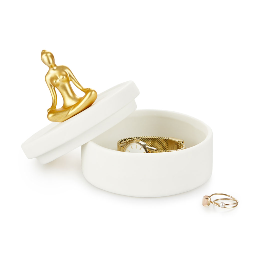 Jewellery box yoga golden porcelain