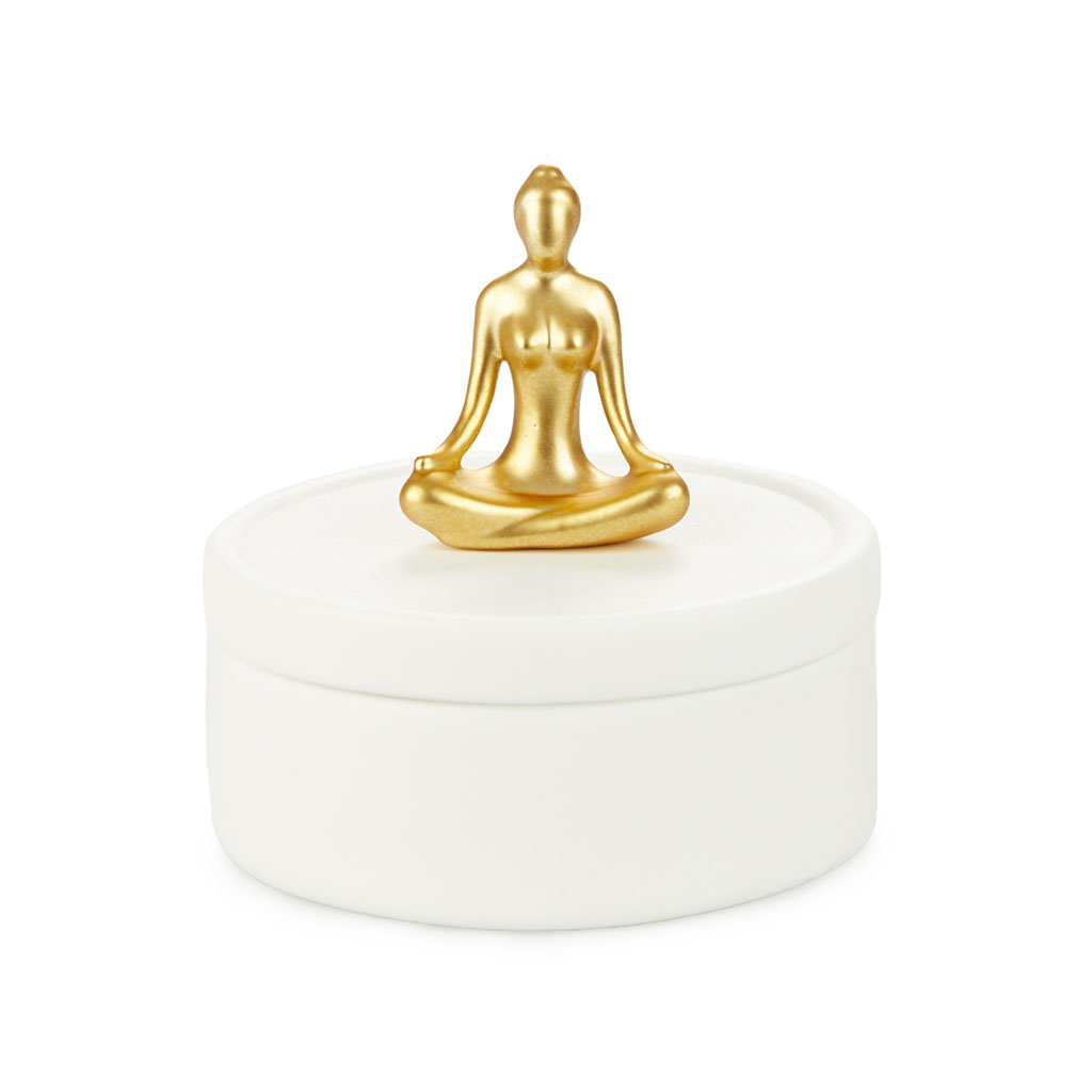 Jewellery box yoga golden porcelain