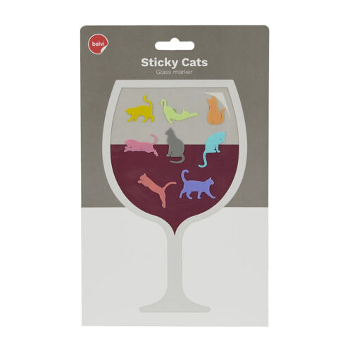 Glass markers Sticky cat set van 8