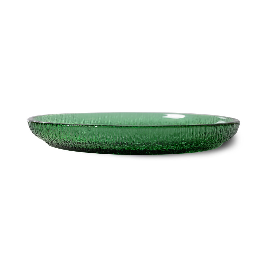 The emeralds glass side plate green