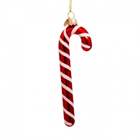 Kerstbal candy cane red/white