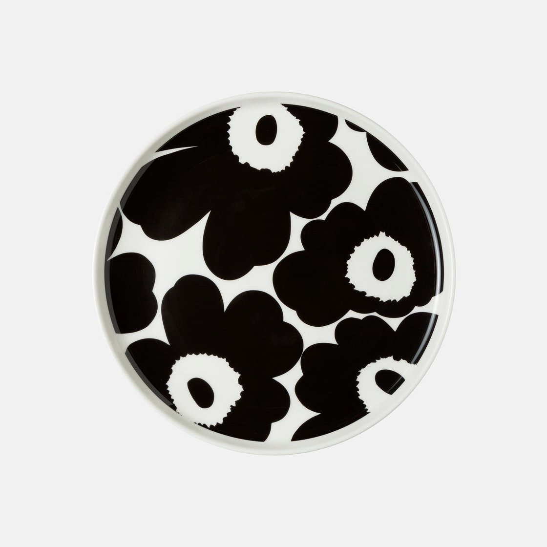 Unikko plate 20 cm black/white