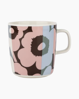 Unikko ralli mug 4 dl white/light sky/dusty rose