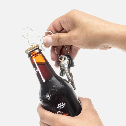 Bike key ring and bottle opener