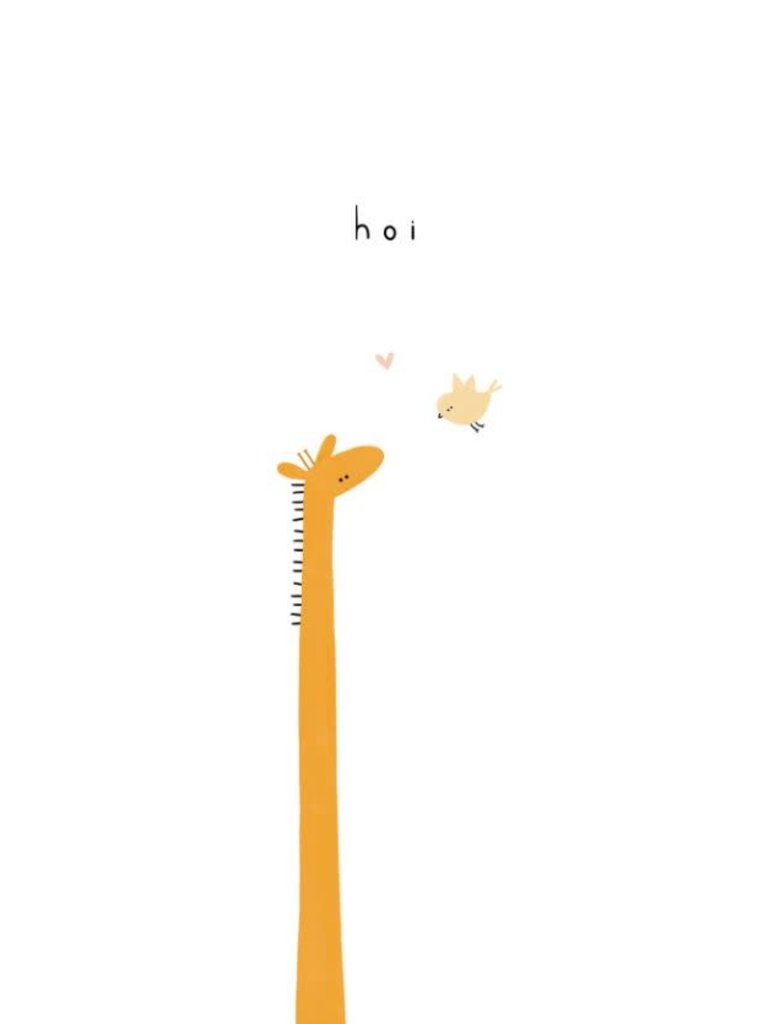Gevouwen kaart - Hoi giraffe