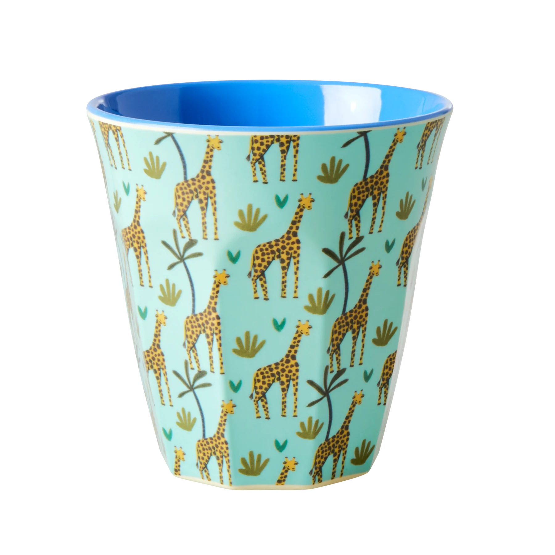 Melamine cup medium blue giraffe