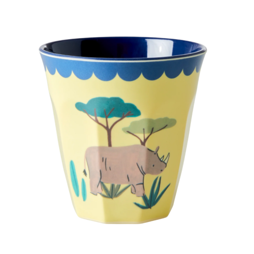 Melamine cup medium yellow rhino